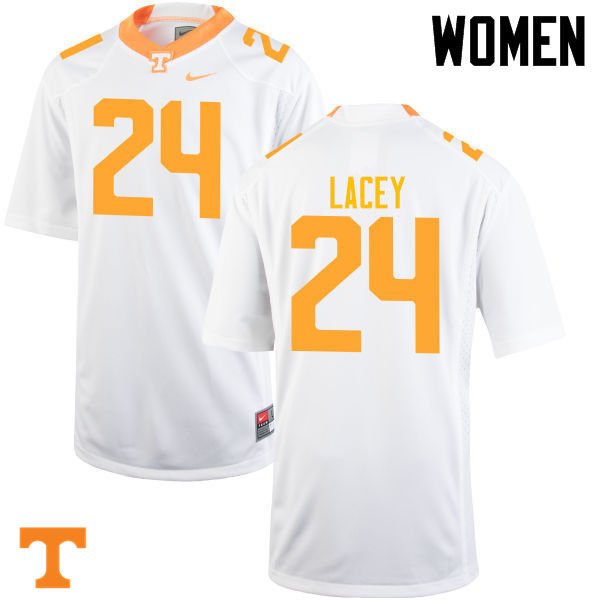 Women #24 Michael Lacey Tennessee Volunteers College Football Jerseys-White - Click Image to Close
